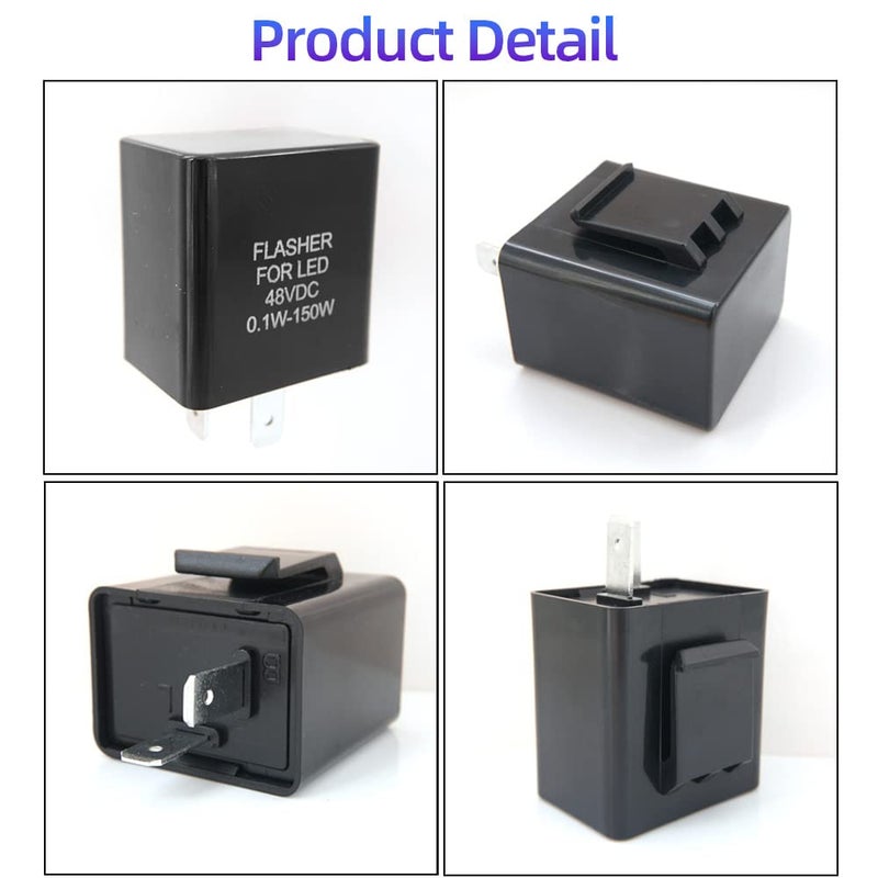 Pthene 2 PIN 32V 48V 52V 60V 72V Motorcycle Scooter LED Turn Signal Flasher Relay Frequency LED Turn Signal Indicator Flasher Light Accessories - Image 4